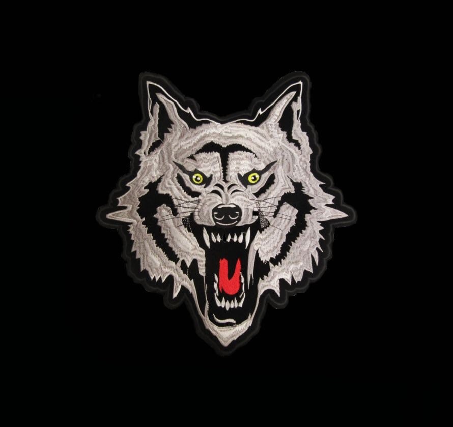 Lone Wolf Patch for Bikers, Motoclub Jacket, Large Patch, Back