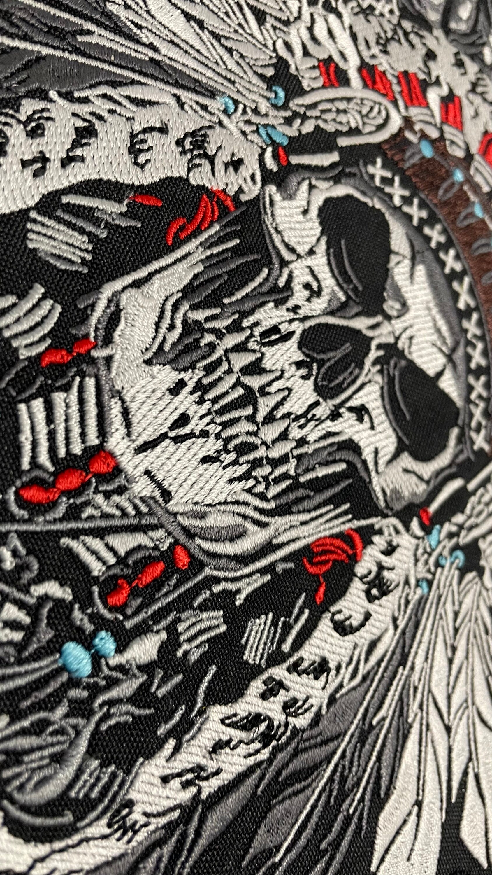 Native American Skull Indian Patch for Bikers, Motoclub Jacket, Large ...