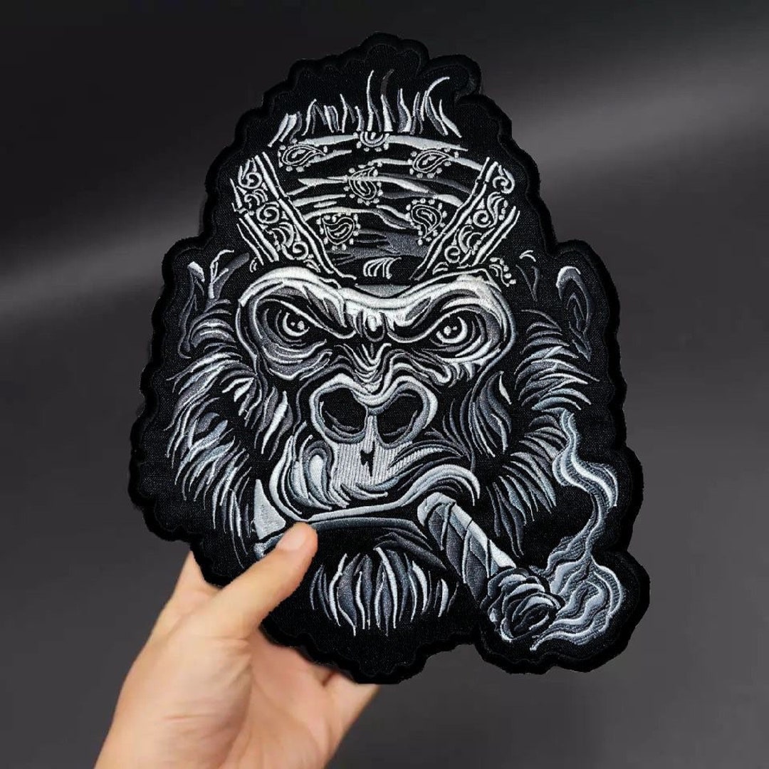 Gorilla Biker Patch for Bikers, Motoclub Jacket, Large Patch, Back ...