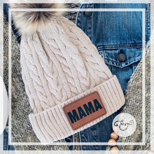 MAMA-Block Style Font-Leatherette Hat Patch With Adhesive Backing // Ready To Press