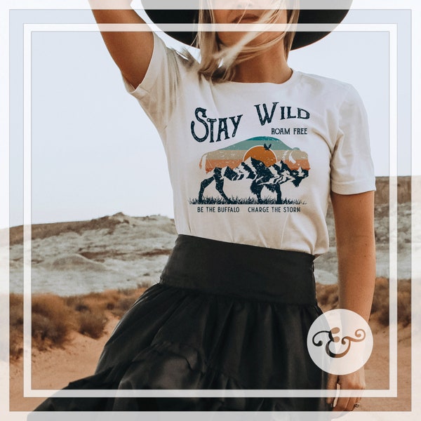 Transferencia de impresión de pantalla gratuita Stay Wild Roam (fórmula de alta temperatura) // Listo para imprimir