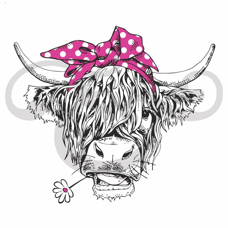 Hairy Highland Cow Sublimation Transfer // Ready To Press Etsy