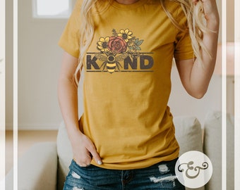 Bee Kind With Flowers Sublimation Transfer // Ready To Press