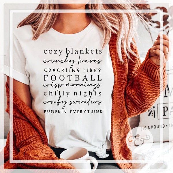 Cozy Blanket Crunchy Leaves Crackling Fires Football Crisp Mornings Chilly Nights Comfy Sweaters Sublimation Transfer // Ready To Press