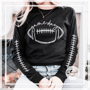 Game Day Football With Seams Screen Print Transfer (Low Heat Formula) // Ready To Press