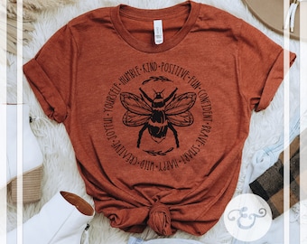 Bee Yourself Humble Kind Positive Screen Print Transfer (Low Heat Formula) // Ready To Press