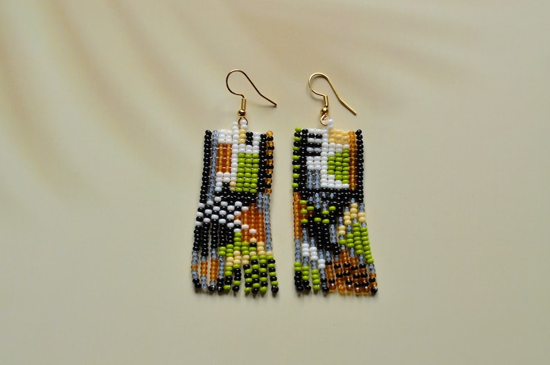 Abstract Art Earrings Statement Earrings Modern Etsy