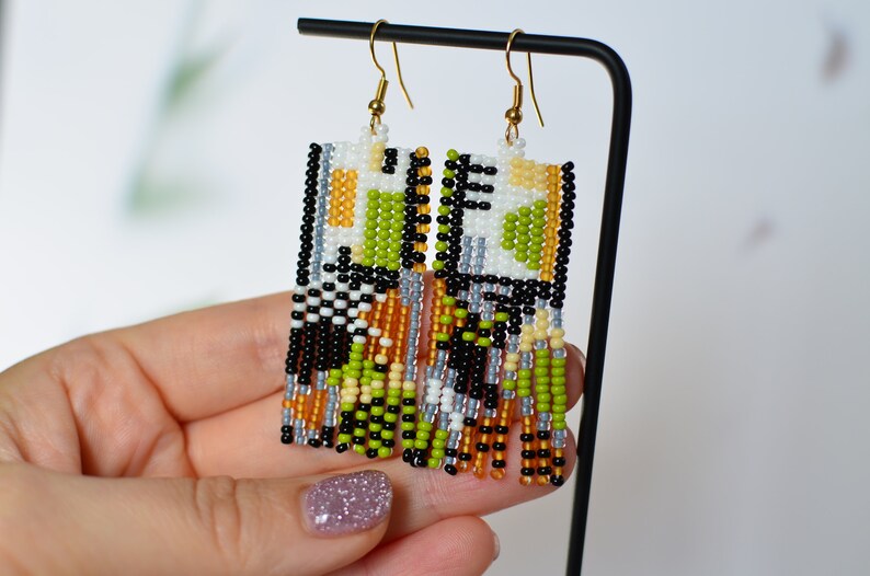 Abstract Art Earrings Statement Earrings Modern Etsy