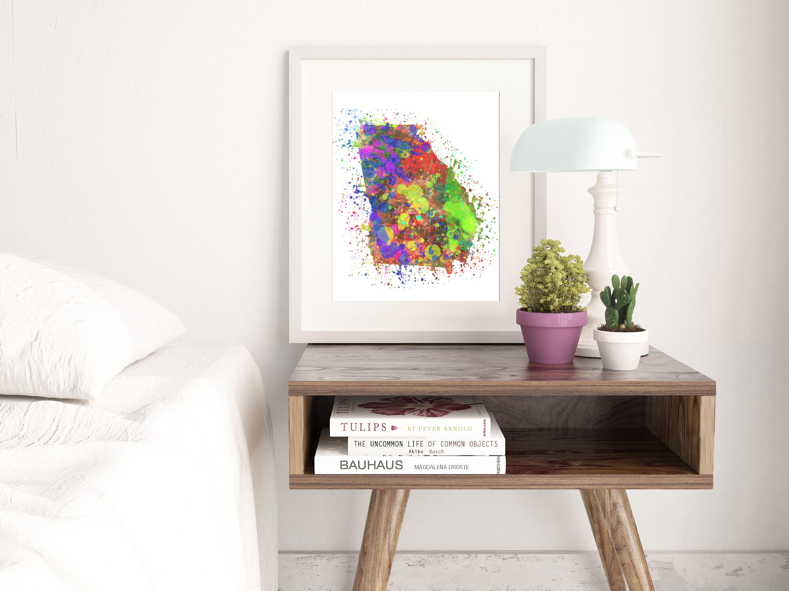 Map Print. Watercolor Paint Splatter. Atlanta GA Etsy