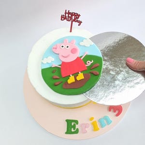 Topper per torta personalizzato fatto a mano ispirato a Pepper Pig