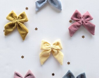 Hair Bow, Hair Clip, Velvet Hair Clip,  Fabric, Birthday Gift