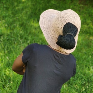 Crochet Sun Hat Pattern, Beach hat, Ponytail Hat Pattern