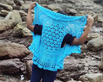 Crochet Vest Pattern, Circular Bolero, Crochet women's lace Shirt PAttern