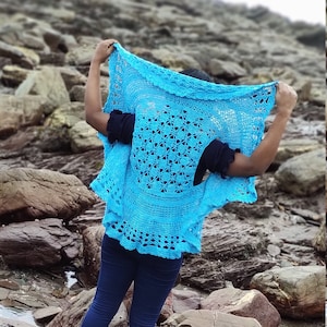 Crochet Vest Pattern, Circular Bolero, Crochet women&#39;s lace Shirt PAttern