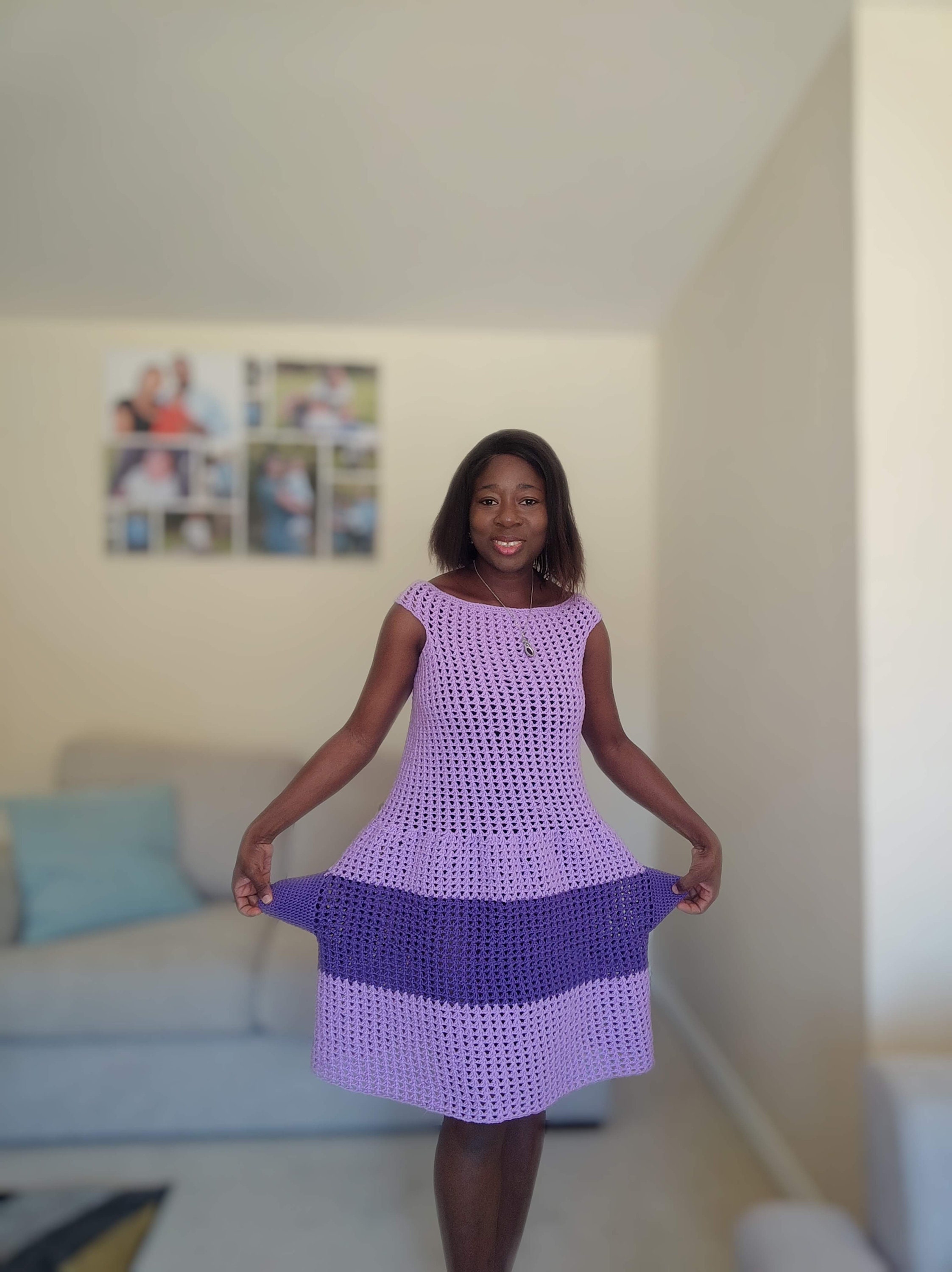 Sleeveless Crochet Pocket Dress