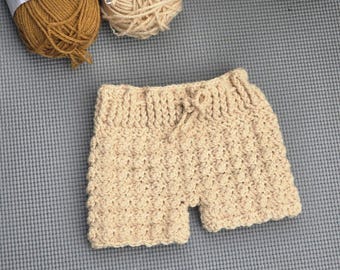 Shorts Häkelanleitung für Kinder | Geröstete Marshmallow Bobble Shorts | Baby Kleinkind 0-3 M bis 12 Jahre | PDF-Download