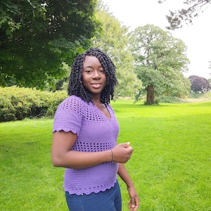 Crochet V-Neck Blouse Pattern for Women, Size Inclusive crochet pattern