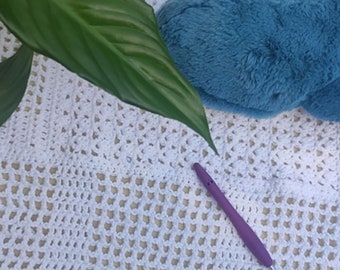 Patrón de manta de bebé de crochet de encaje