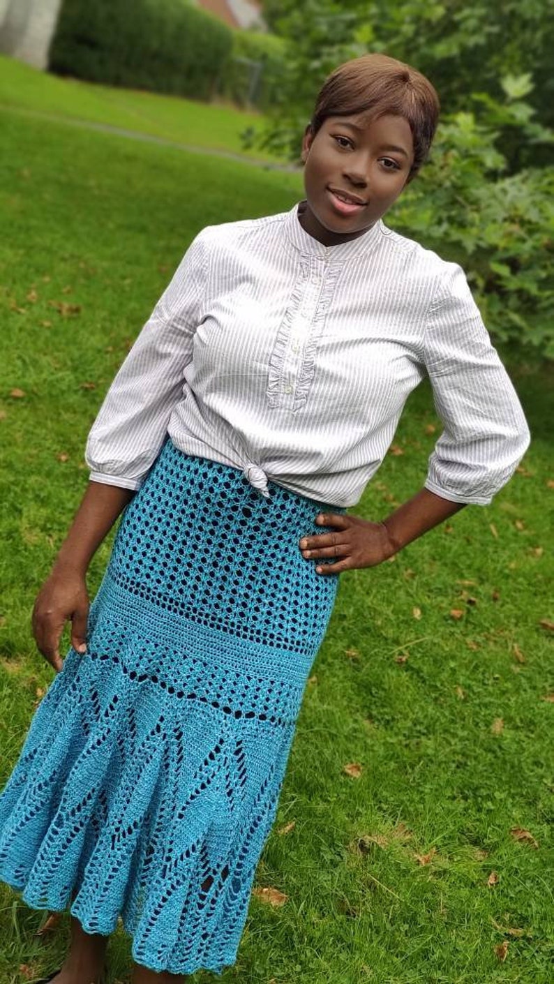 Crochet Skirt pattern, Adult Lace skirt, Flare skirt tutorial image 2