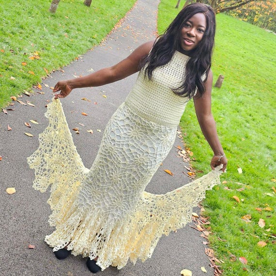 Crochet Dress Pattern, Snowflakes Crochet Wedding Dress Tutorial