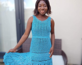Patrón de vestido de verano de encaje de crochet