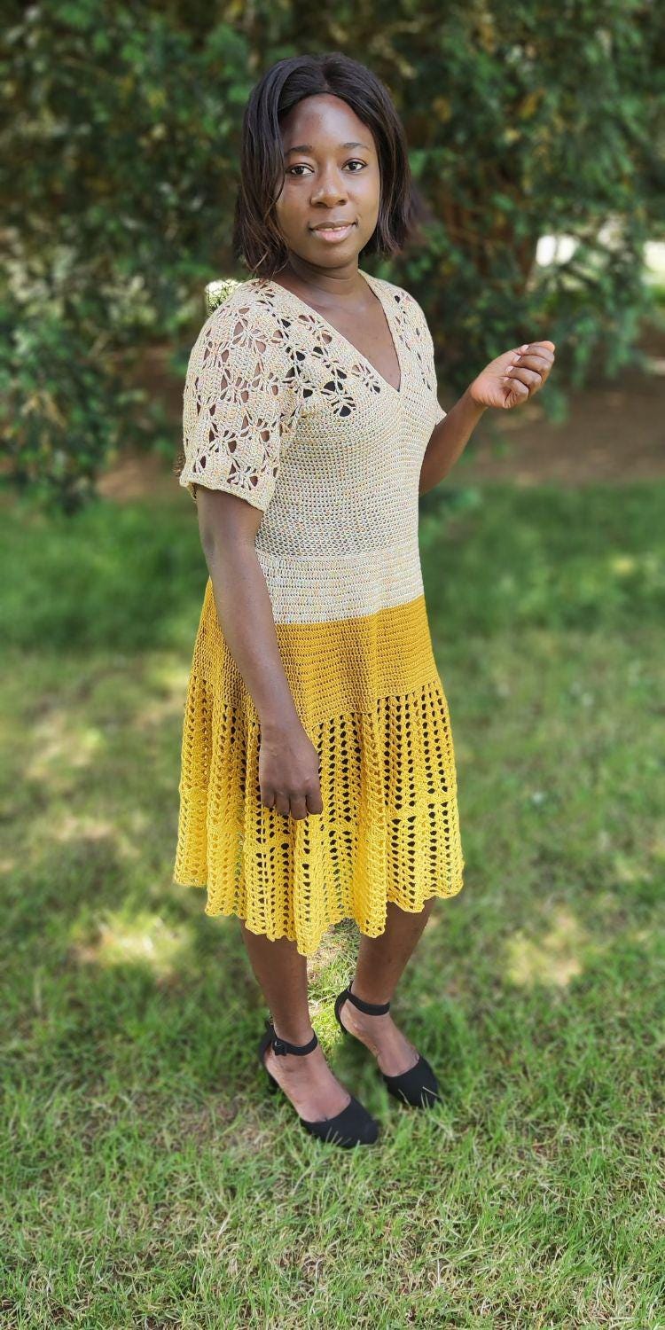 crochet peplum dress Peony Peplum Dress, Adult Size, Crochet Pattern