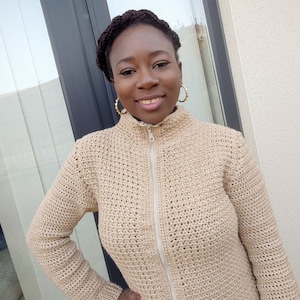 Crochet Jacket, Fitted crochet jacket pattern Crochet sweater with buttons, zippers crochet jacket