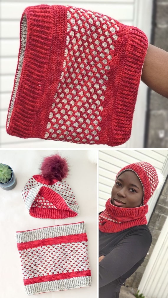 Winter beanie hat & matching cowl Neck warmer ? Winter Beanie Hat Scarf Set for Men, Beanie Neck Warmer Set  main image 2