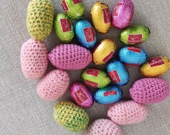 Mini crochet easter eggs, Tiny amigurumi pretend food instruction