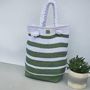 Crochet Beach Bag Pattern – Easy Striped Tote Bag PDF, Summer Crochet Bag Tutorial