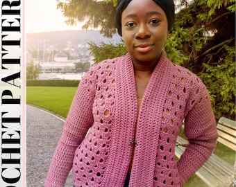 Gehäkelte Pocket Cardigan Muster - Frühlings-Cardigan für Frauen - Size Inclusive