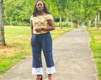 Crochet Wide Leg Pants Pattern, Women’s Crochet Pants Pattern, Crochet High Waist Wide Leg, Crochet Summer Pants Beginner Friendly Pattern