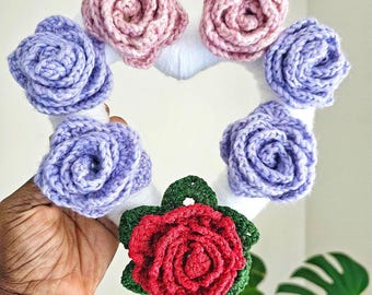 Modello ghirlanda di fiori all'uncinetto, ghirlanda di San Valentino