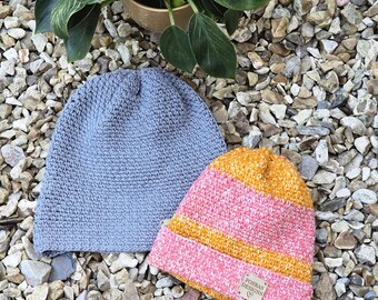 Modernes Moos-Stich-Beanie-Muster - Vielseitige Slouchy oder ausgestatteter Häkelhut, 5 Größen-Baby bis zum Erwachsenen großes, einfaches Worsted-Gewichtsprojekt