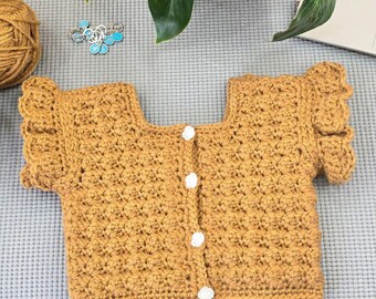 Anleitung für ein Häkeltop für Kinder | Toasted Marshmallow Rüschen Flattern Top | Baby Kleinkind 0-3 M bis 12 Jahre | PDF-Download