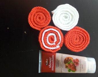 crochet face scrubbies pattern, exfoliating pads pattern, face loofahs