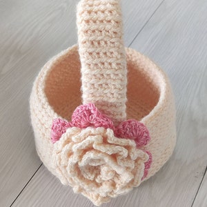 Easter Crochet Basket Pattern, Textured crochet basket instructions