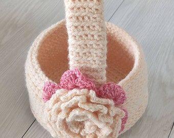 Easter Crochet Basket Pattern, Textured crochet basket instructions