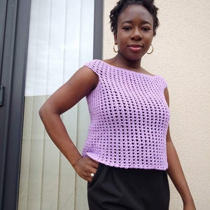 Crochet fitted top, Crop top crochet pattern