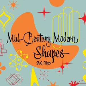 50 Mid-Century Modern Shapes SVG Bundle | Retro Atomic Boho SVG Image Files, Vector Graphic Elements for Retro Designs