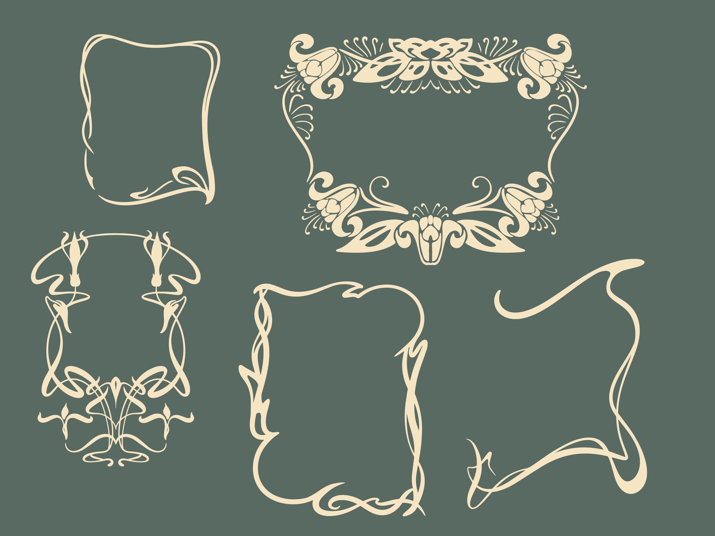 40 PNG & SVG Art Nouveau Frame and Corner Graphic Assets Etsy Australia