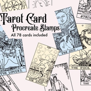 Tarot journal stamps, Tarot bujo stamps, Tarot Stationery — KittenChops  Illustration