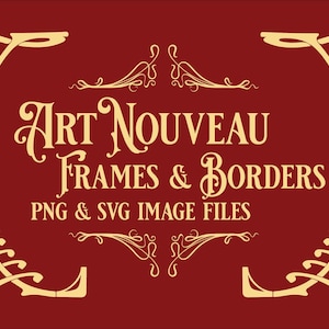 PNG および SVG アールヌーボー フレームとボーダー | 装飾的な装飾用デジタル ダウンロード