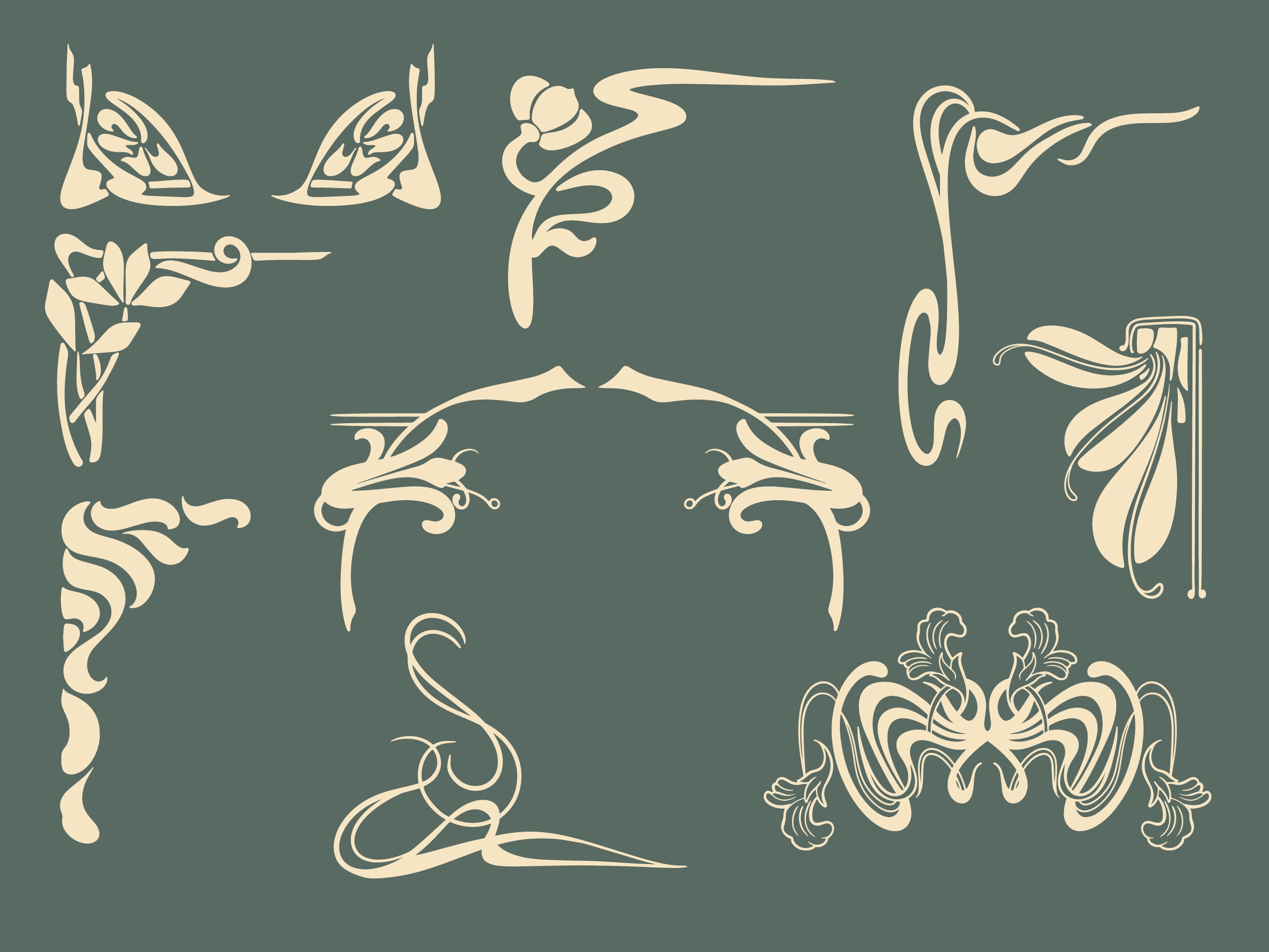 40 PNG & SVG Art Nouveau Frame and Corner Graphic Assets Etsy Australia