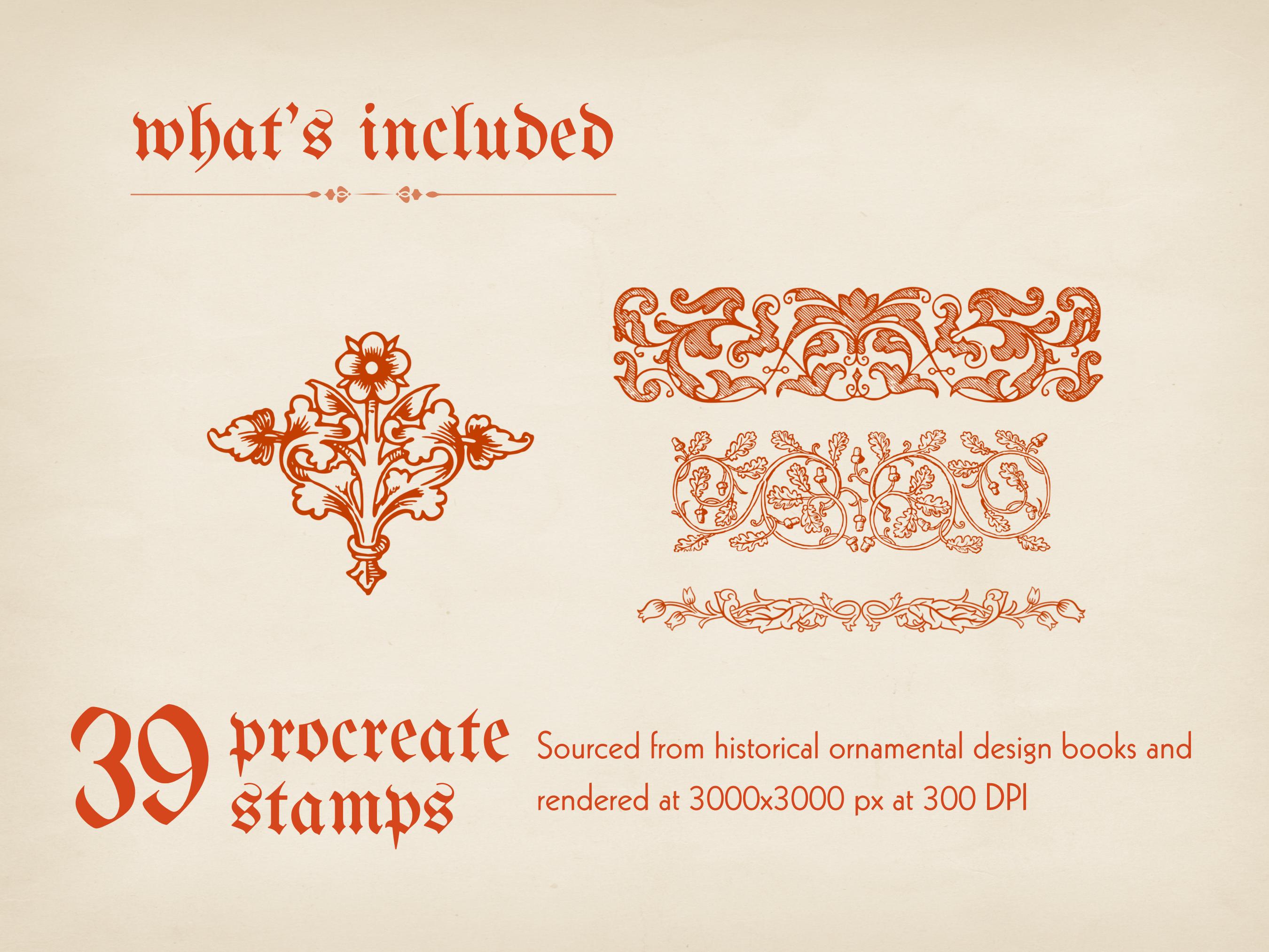 Medieval Procreate Stamps - Frames, Borders, and Motifs, Ornamental ...