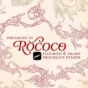 Rococo Frame Procreate Stamps: Ornamental Border & Corner Designs