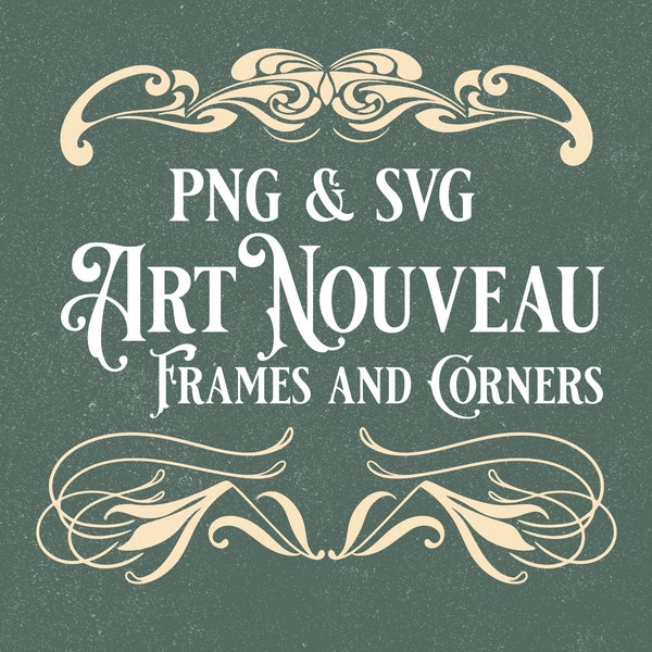 40 PNG & SVG Art Nouveau Frame and Corner Graphic Assets