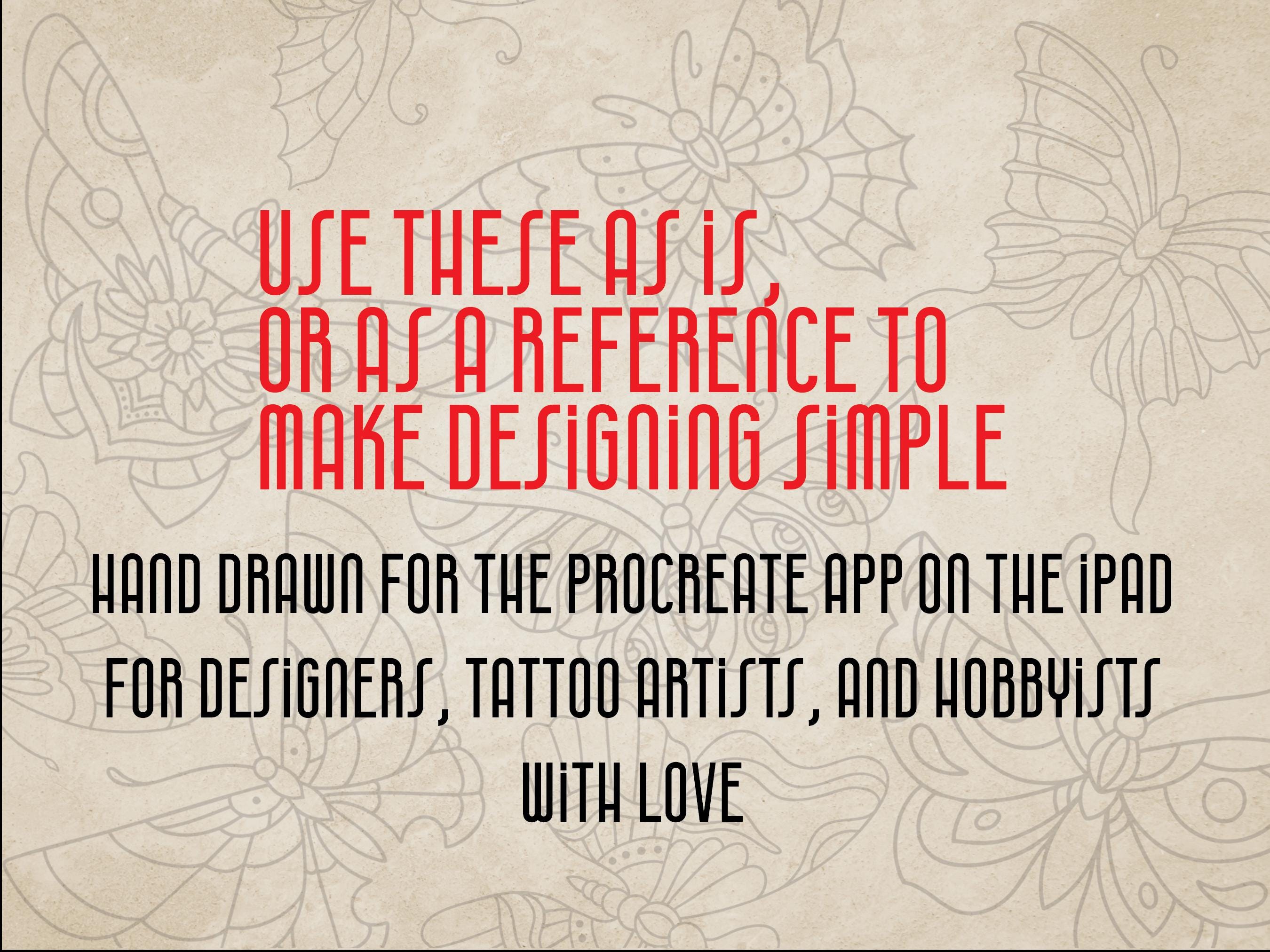 Old School Traditional Tattoo Butterfly Stamps for Procreate, Includes ...