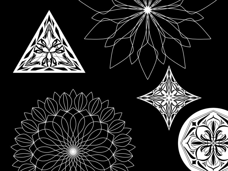 Procreate Ornamental Geometry Stamp Brush Set Digital Etsy