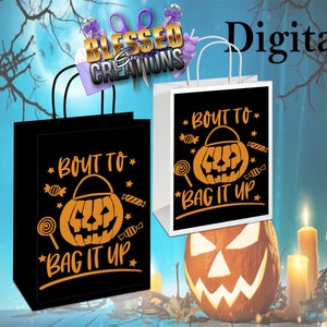 Halloween Treat Bag-Halloween Bag-Treat Bags-Pumpkin Treat Bag-Halloween-Pumpkins-Pumpkin Prints-Halloween Party Favors-Halloween Digital